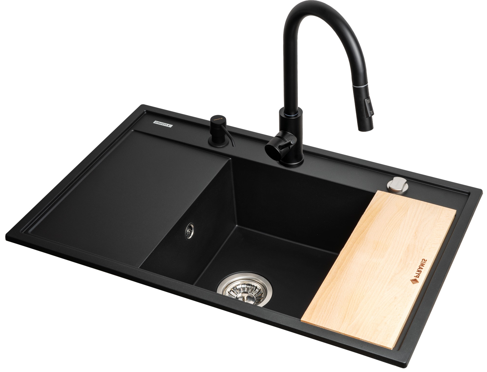 Pyramis Camea Küchenspüle mit Armatur schwarz/schwarz 070168501I