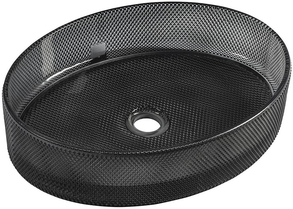 Sapho Nobal Waschbecken 49x38 cm oval Aufsatzwaschbecken schwarz glanz TY326