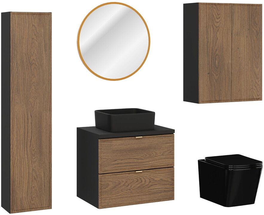 Satz wC-Schüssel mit Absenkautomatik-Sitz Comad Wall Hung Toilet WALL HUNG TOILET BLACK (E-1060A), spiegel Comad Hestia LUSTROHESTIA60, TALIA CASELLA 80-30-1D, UM-6276SLIM40BLACKDP, TALIA CASELLA 82-60-46-2S, TALIA CASELLA 81-30-1D, BLACK 89-60-46 L