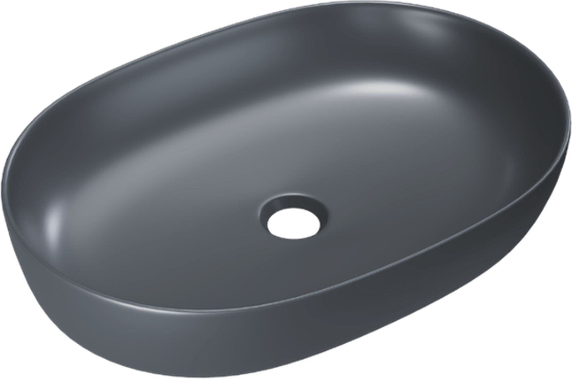 Actima Jima Waschbecken 61.5x41.5 cm oval Aufsatzwaschbecken anthrazit matte CEAC.2001.615.GRM