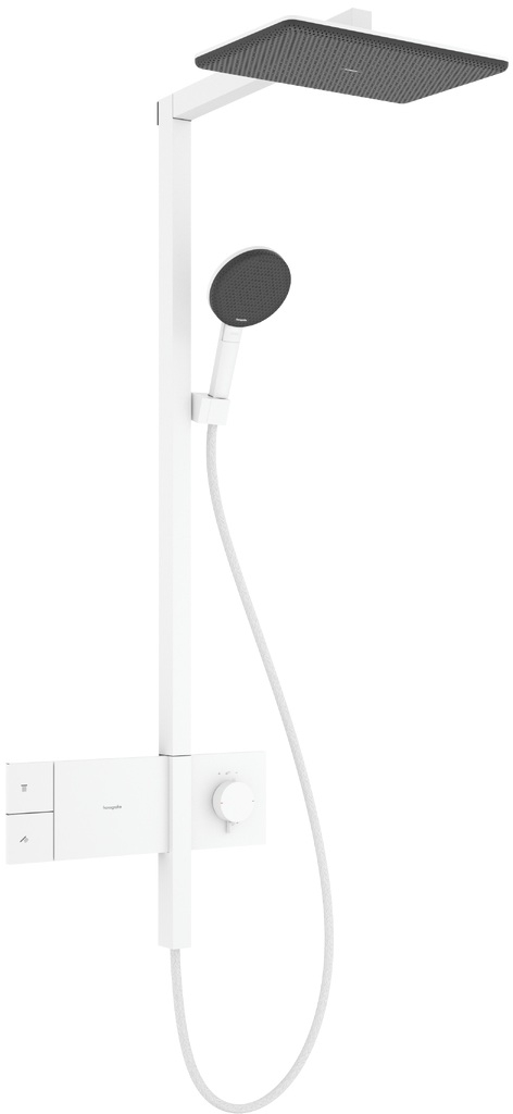 Hansgrohe Raindance Alive Q Duschset Wandmontage mit Thermostat mit Kopfbrause weiß 24581700