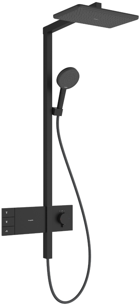 Hansgrohe Raindance Alive Q Duschset Wandmontage mit Thermostat mit Kopfbrause schwarz 24590670