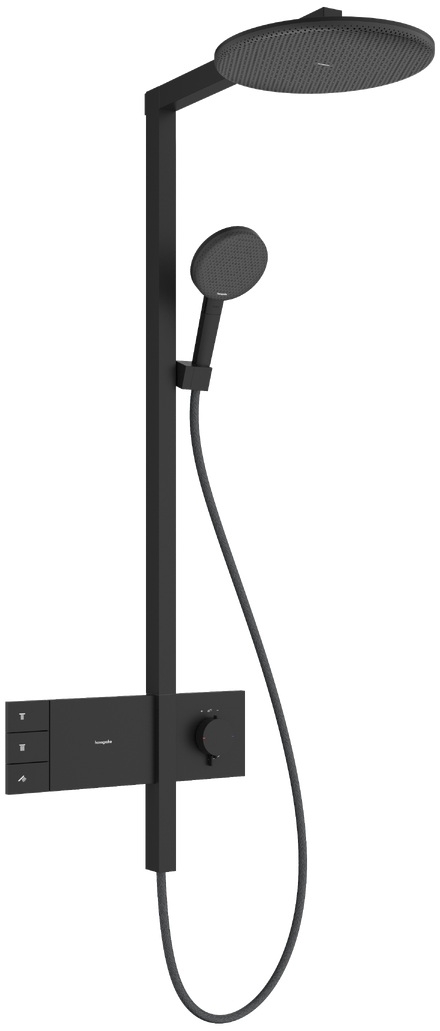 Hansgrohe Raindance Alive S Duschset Wandmontage mit Thermostat mit Kopfbrause schwarz 24596670