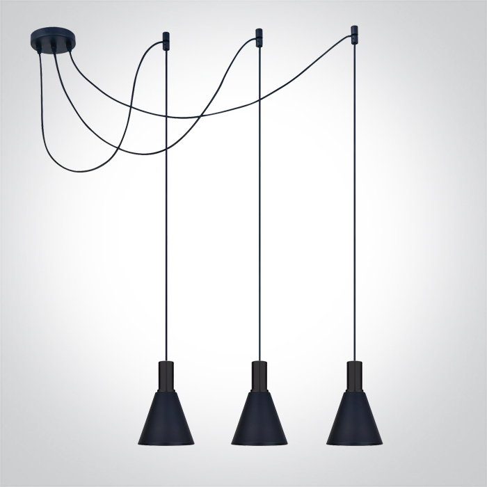 One Light Tala Pendelleuchte 3x10 W schwarz 63122B/B
