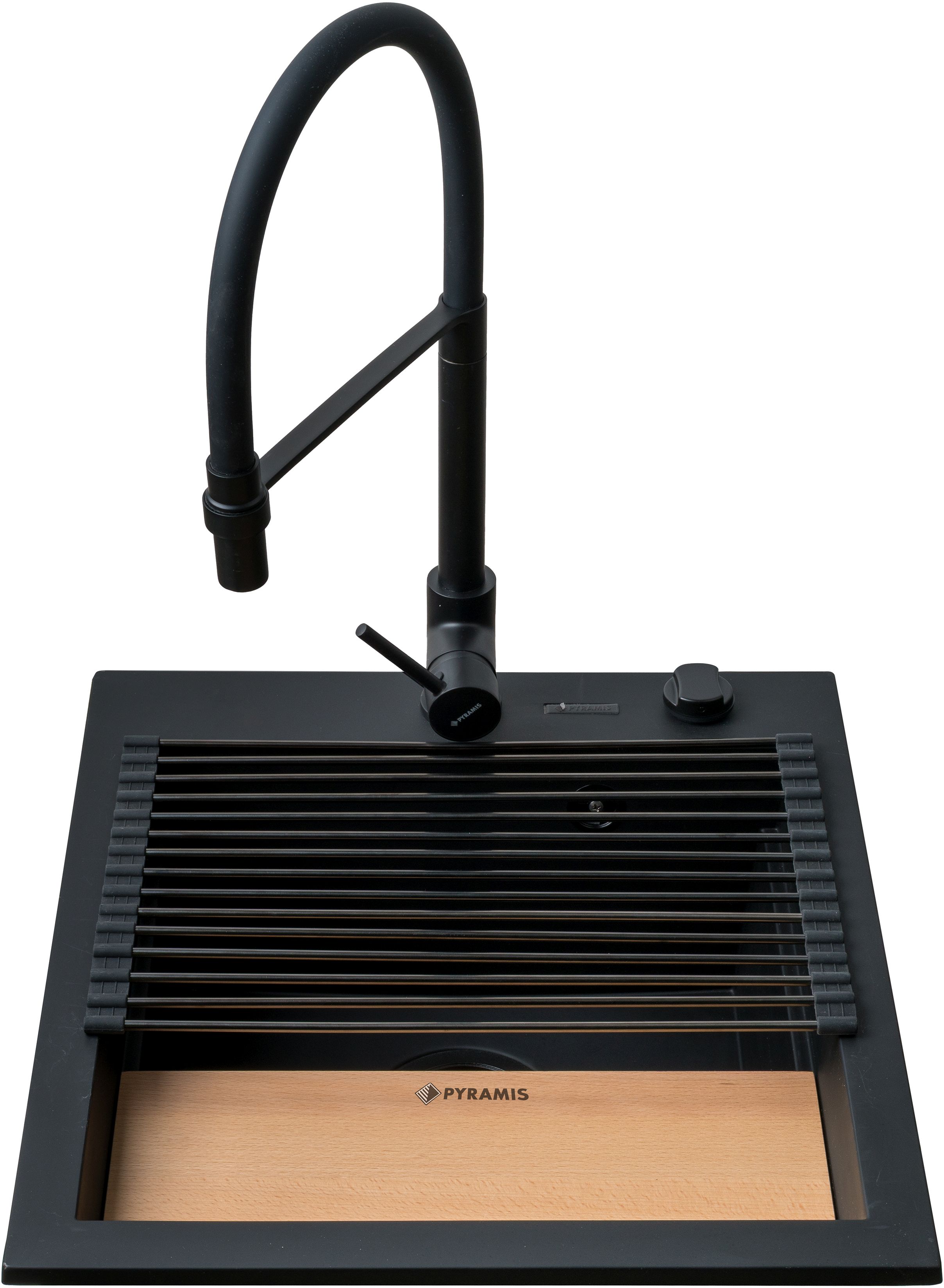 Pyramis Siros Küchenspüle mit Armatur schwarz/schwarz 079822801S