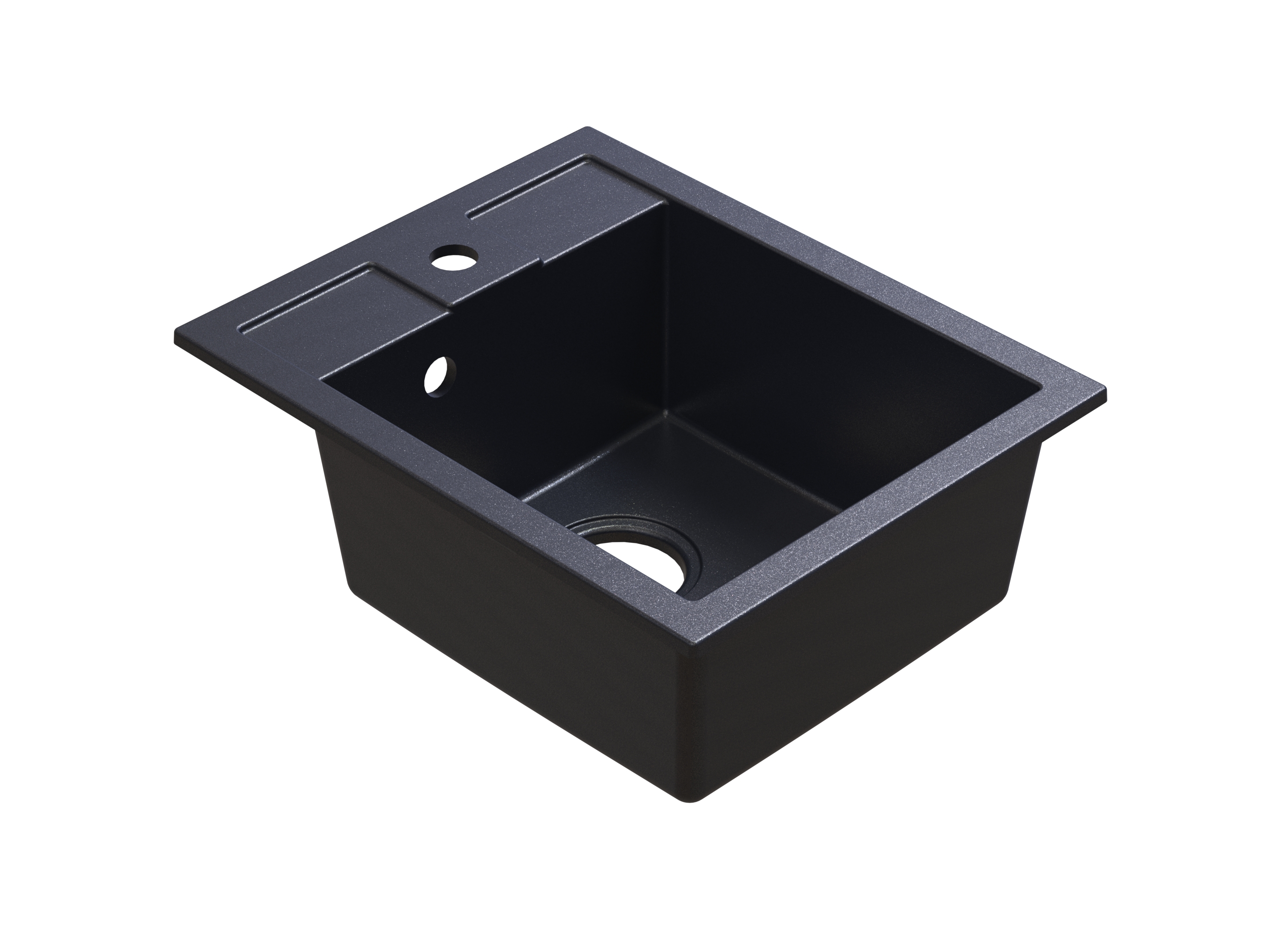 Berg Solo Granitspüle 50x40 cm schwarz-grau/graphit/onyx ZHB14103