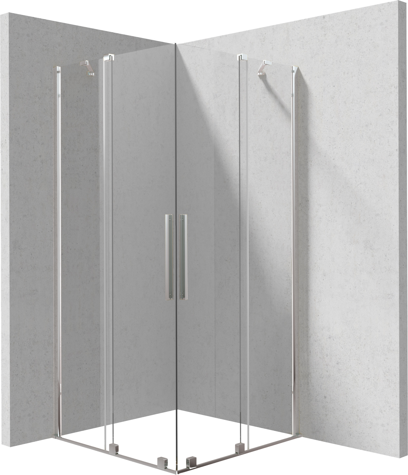 Deante Kerria Plus Duschkabine 90x90 cm quadratisch chrom Glanz/durchsichtiges Glas KPN0P09P09
