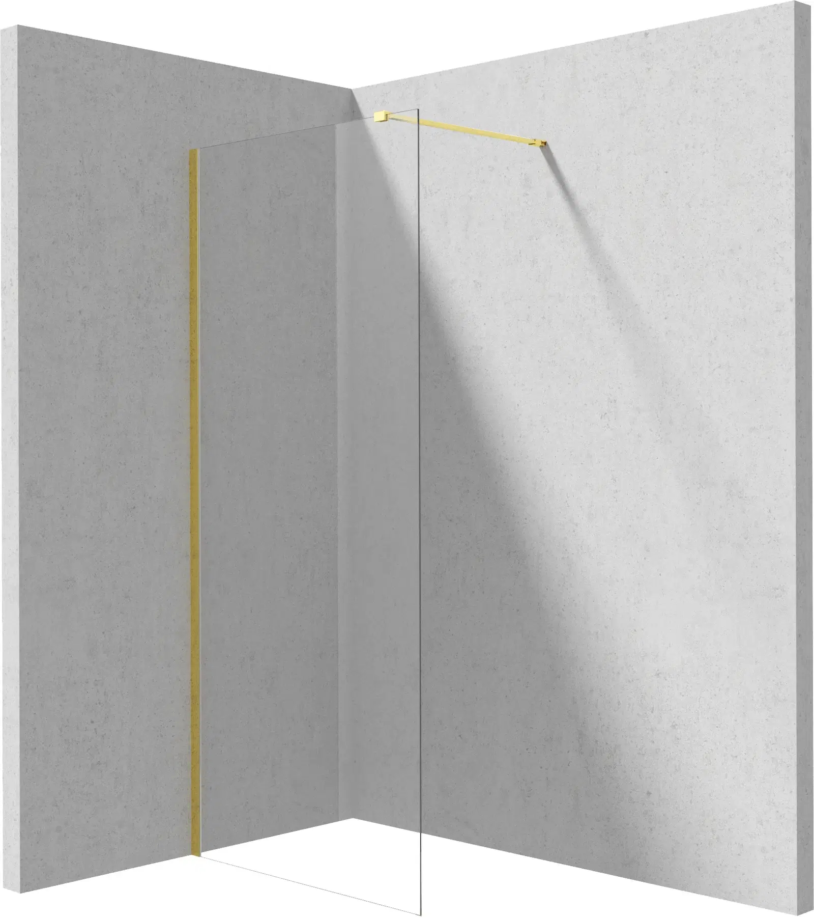 Deante Prizma begehbare duschwand 120 cm gold Glanz/durchsichtiges Glas KTJ_Z32P