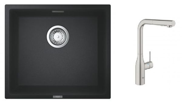 Set Küchenarmatur Grohe Essence 30270DC0, Granitspüle Grohe K700 31653AP0