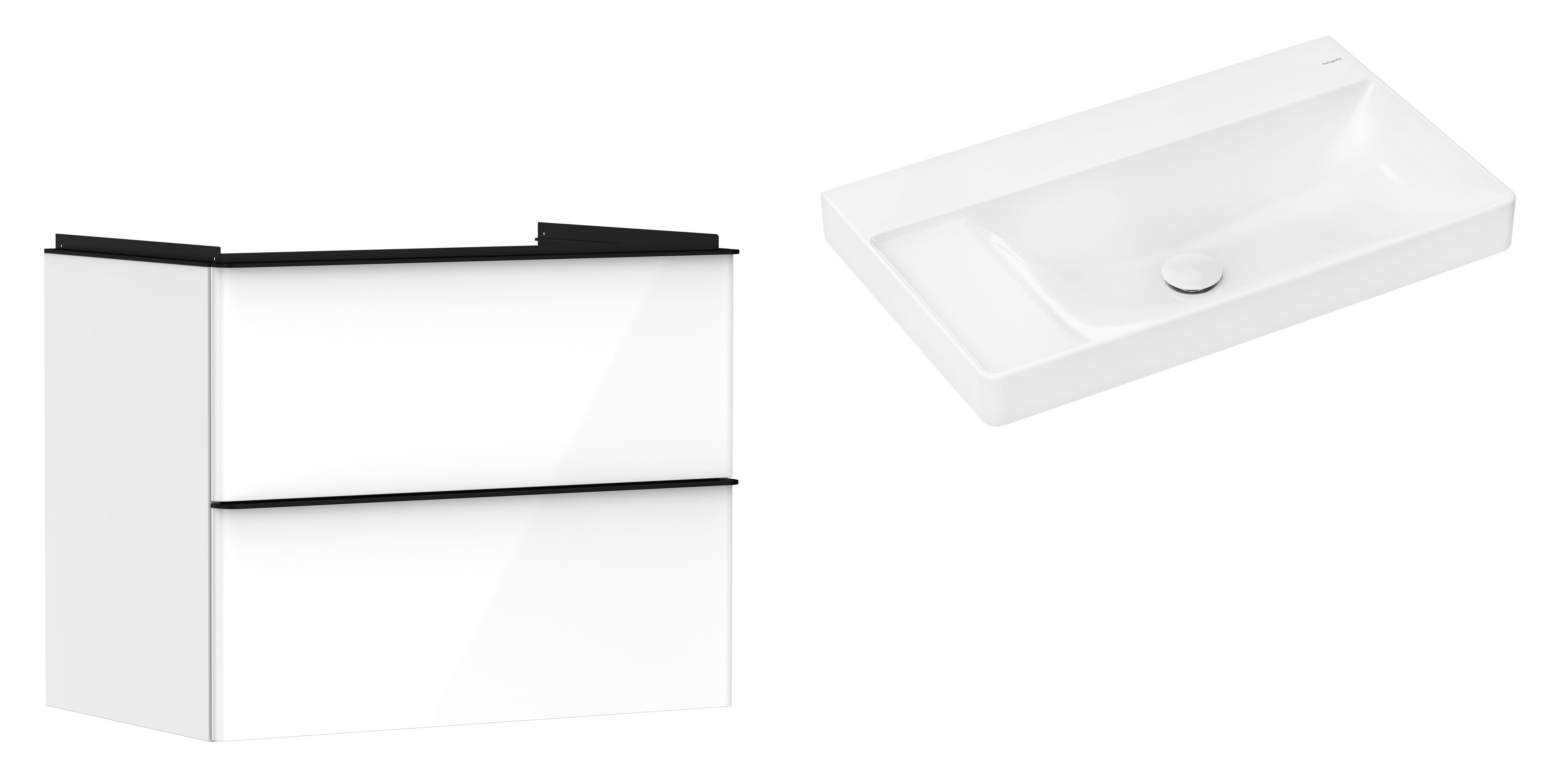 Set Unterschrank Hansgrohe Xelu Q 54027670, Waschbecken Hansgrohe Xelu Q 61032450