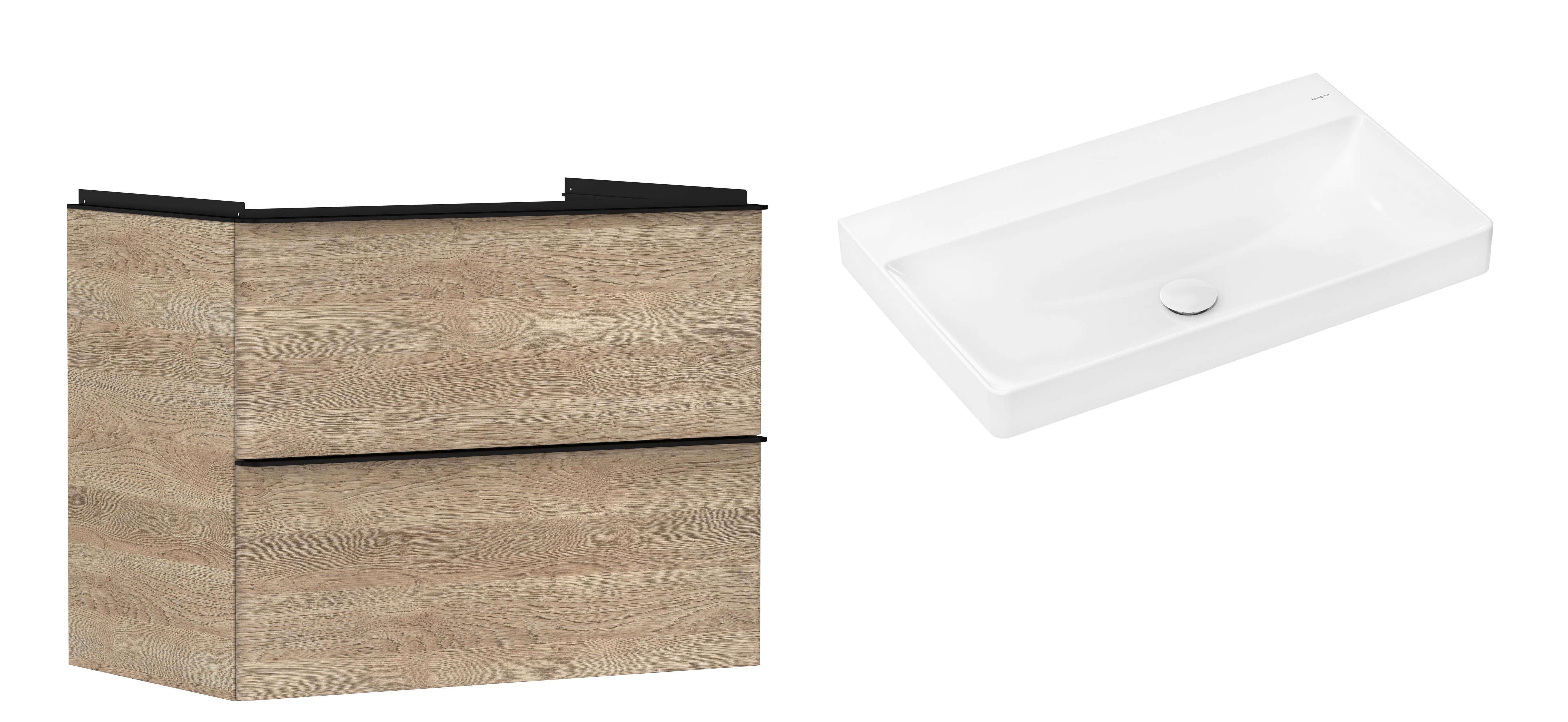 Set Unterschrank Hansgrohe Xelu Q 54029670, Waschbecken Hansgrohe Xelu Q 61021450