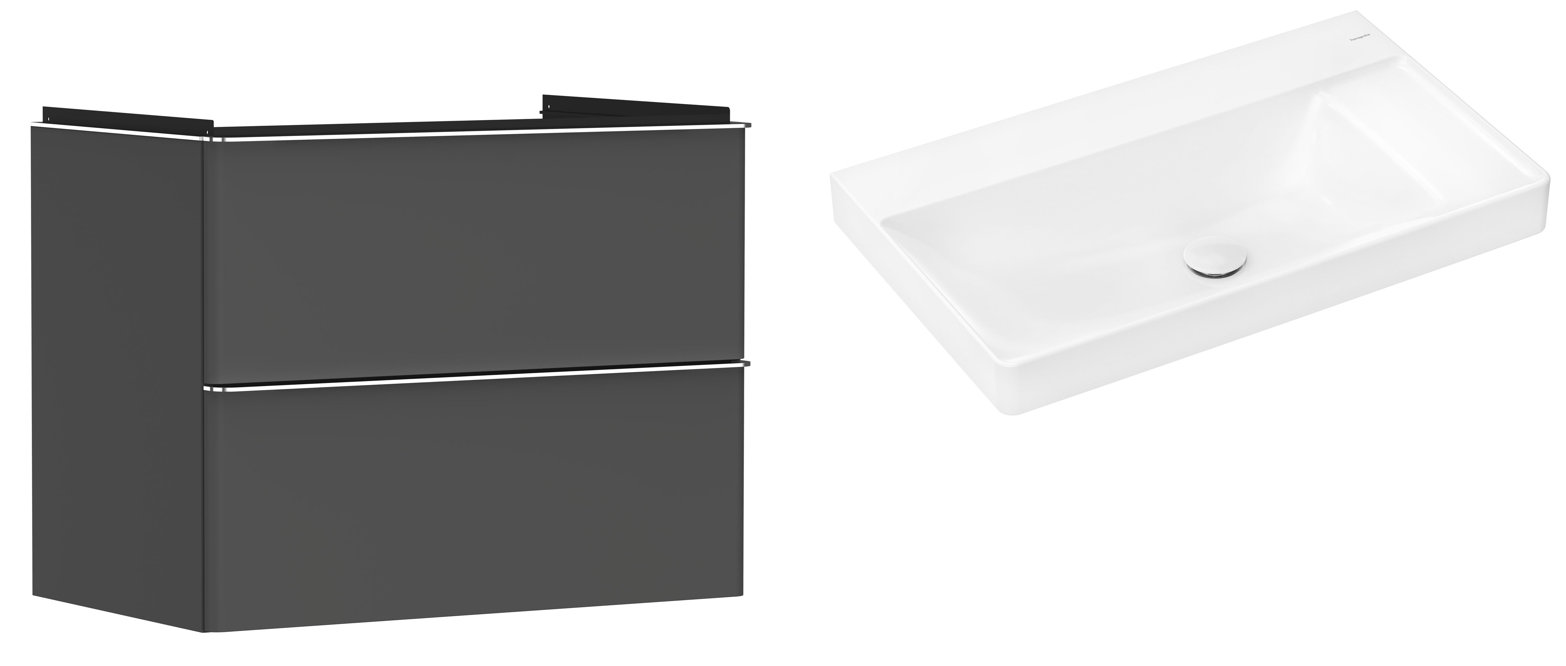 Set Unterschrank Hansgrohe Xelu Q 54028000, Waschbecken Hansgrohe Xelu Q 61026450