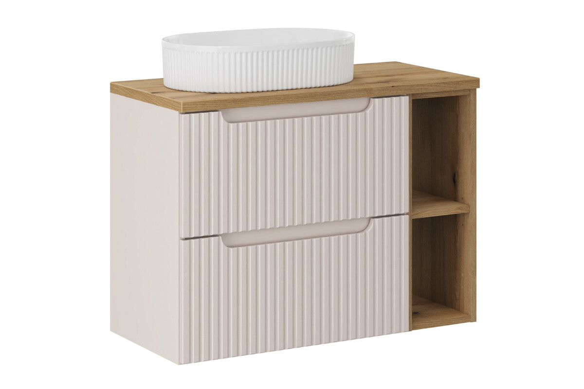 Set Badschrank Comad Nova Cashmere NOVA CASHMERE 82-60-2S, Waschbecken Comad Beyond BEYOND 5 WHITE ( E-6564 ), NOVA OAK 81-20-39, NOVA OAK A 89-80