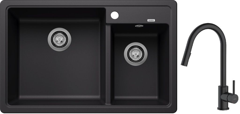 Set Granitspüle Blanco Legra 8 526223, Küchenarmatur Oltens Litla 35204300