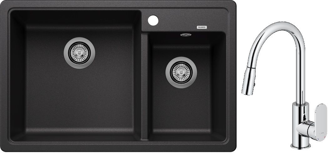 Set Granitspüle Blanco Legra 8 526224, Küchenarmatur Oltens Lista 35202100