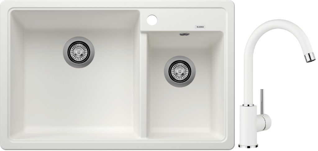 Set Granitspüle Blanco Legra 8 526226, Küchenarmatur Blanco Mida 519418
