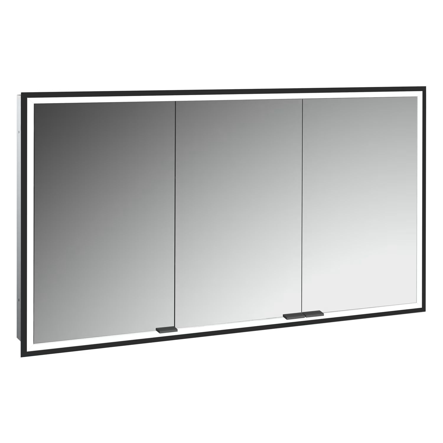 Kronenbach Cube 2.0 Badschrank 120x17x70 cm Spiegelschrank schwarz KB100228MB
