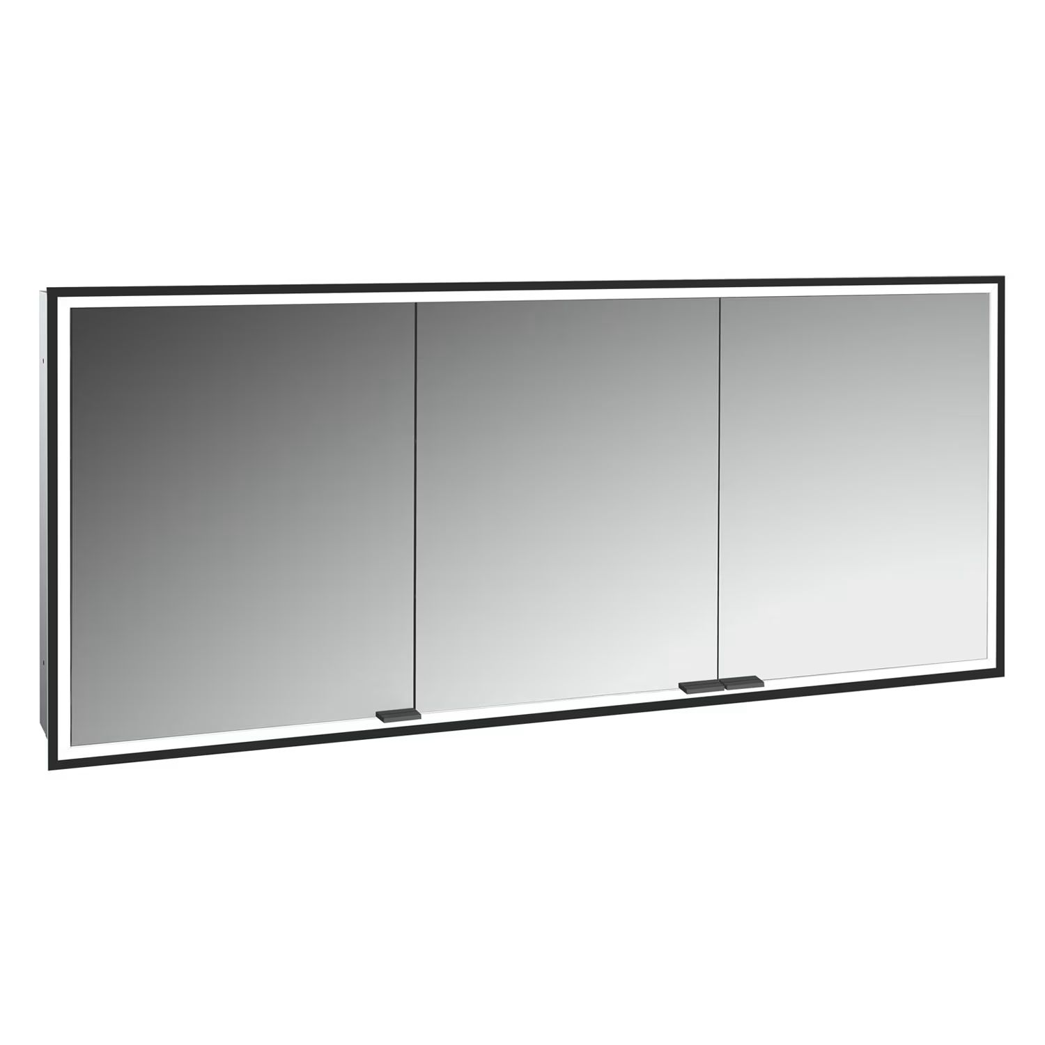 Kronenbach Cube 2.0 Badschrank 160x17x70 cm Spiegelschrank schwarz KB100230MB