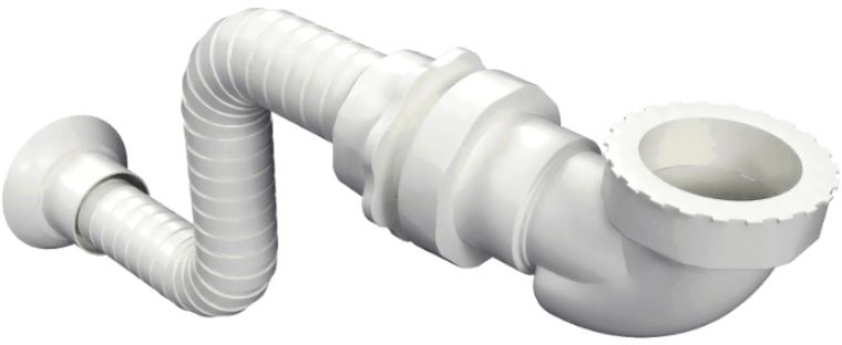 Actima Siphon für Waschbecken Rohr weiß INNL.1219.SET.WH