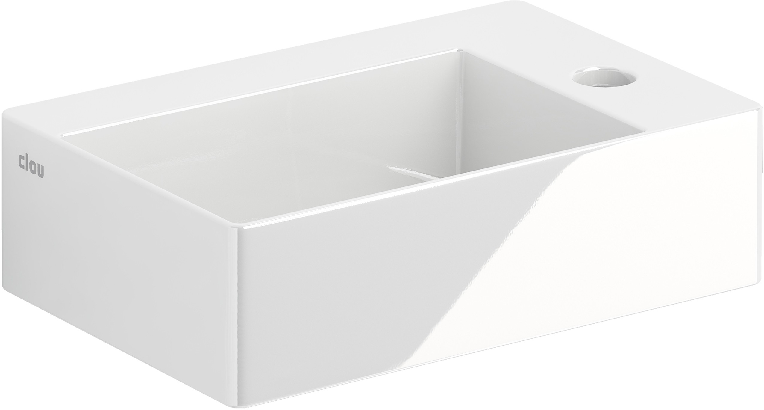Clou New Flush Waschbecken 35.5x24.5 cm rechteckig Klassisch-Aufsatzwaschbecken weiß glanz CL/03.03420.01