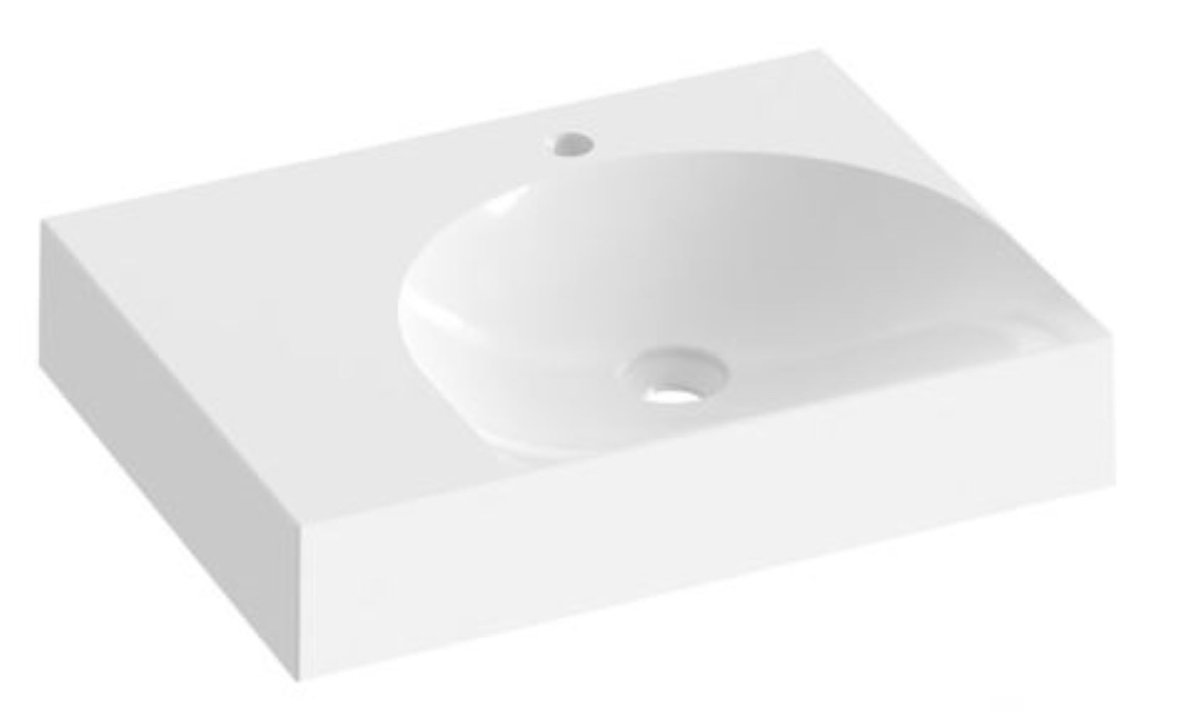Ravak Lite Waschbecken 60x45 cm rechteckig Möbel weiß glanz XJXL1260000