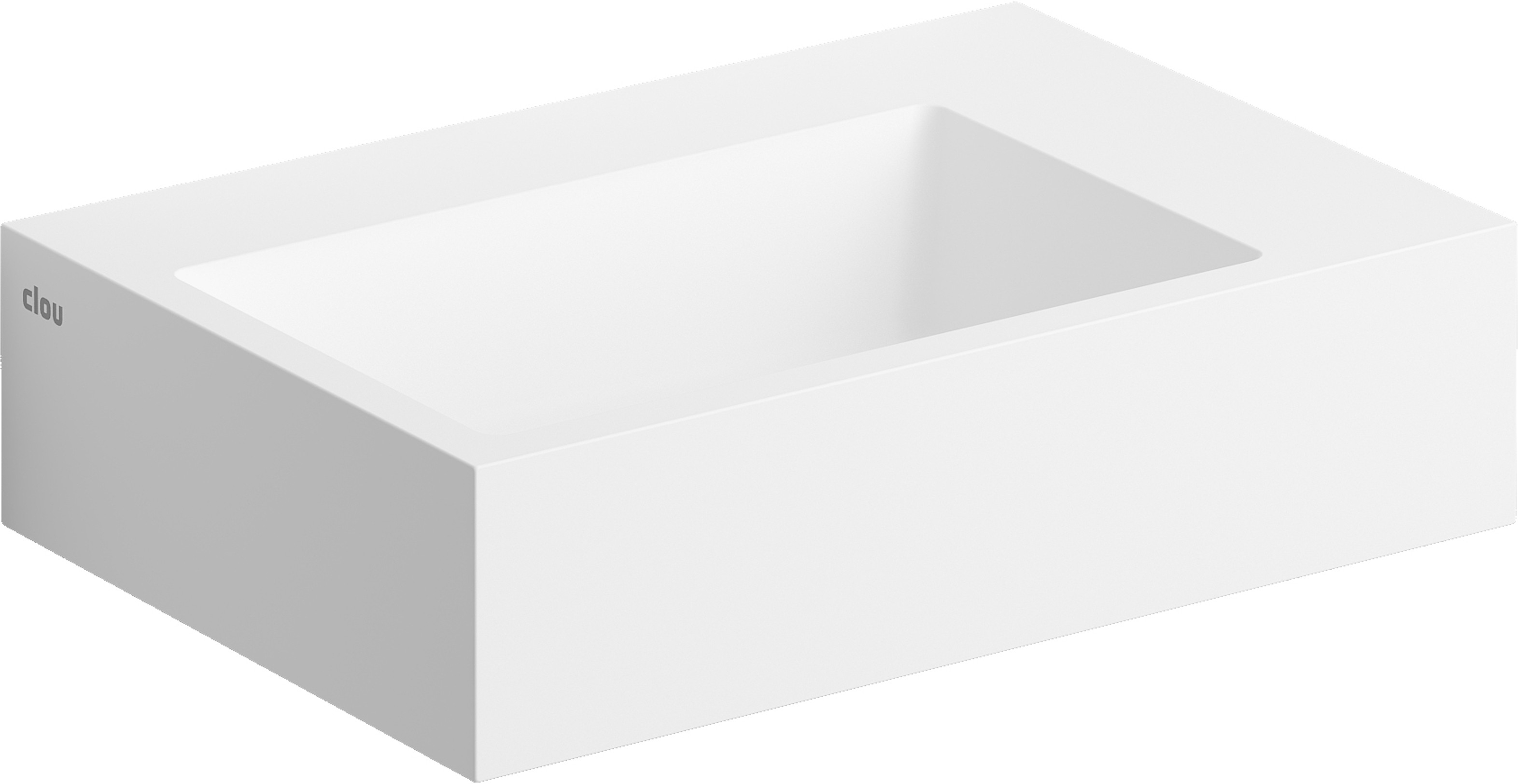 Clou Flush Waschbecken 42.5x29 cm rechteckig Klassisch-Aufsatzwaschbecken weiß matte CL/03.13221