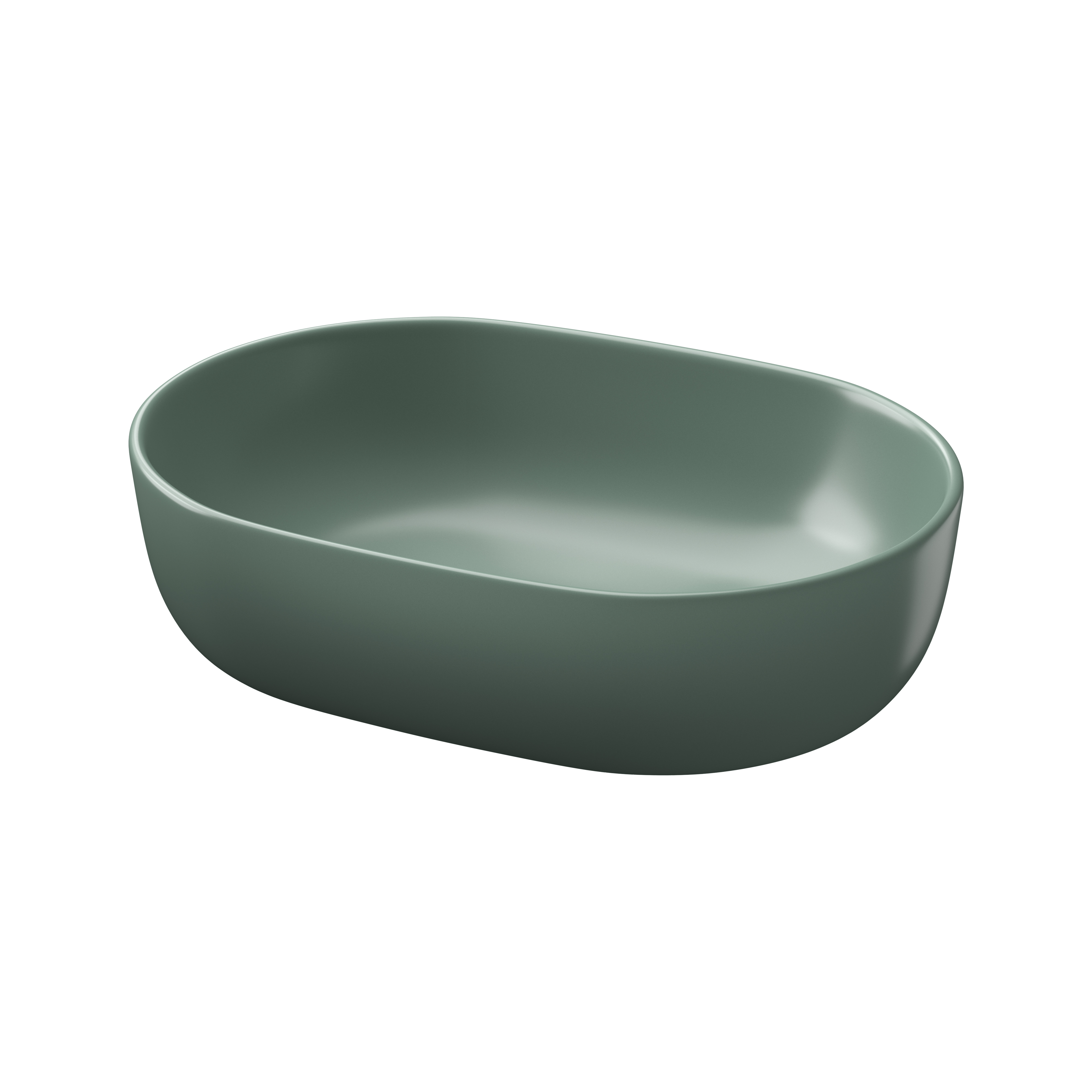 Cersanit Moduo Waschbecken 50x35.5 cm oval Aufsatzwaschbecken grün matte K116-130