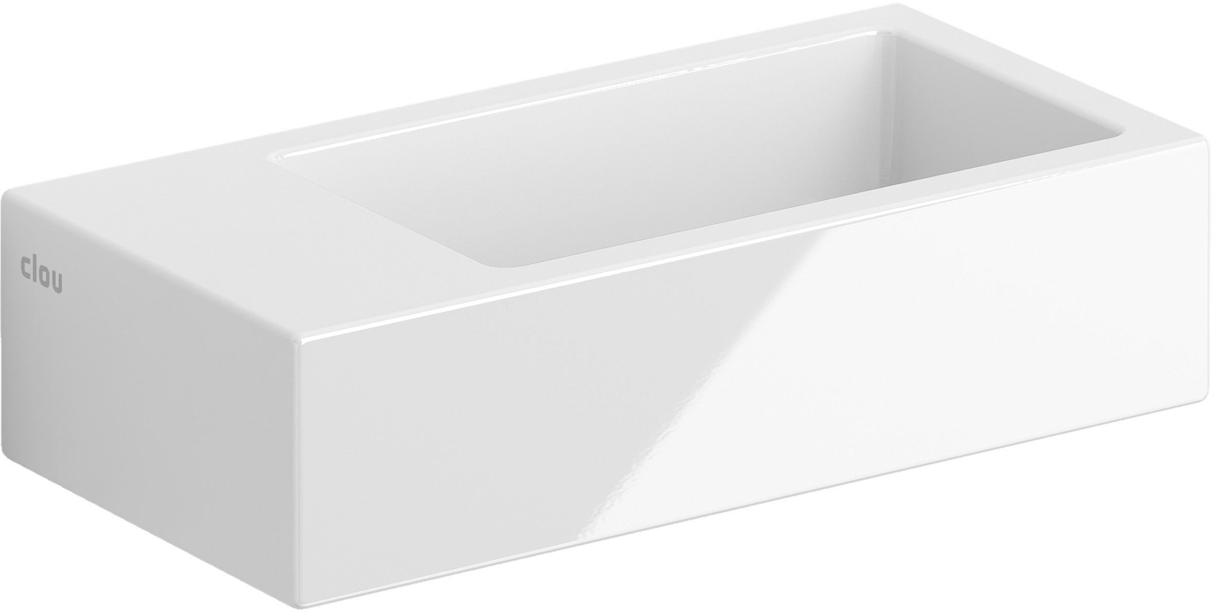 Clou Flush Waschbecken 36x18 cm rechteckig Klassisch-Aufsatzwaschbecken weiß glanz CL/03.03033