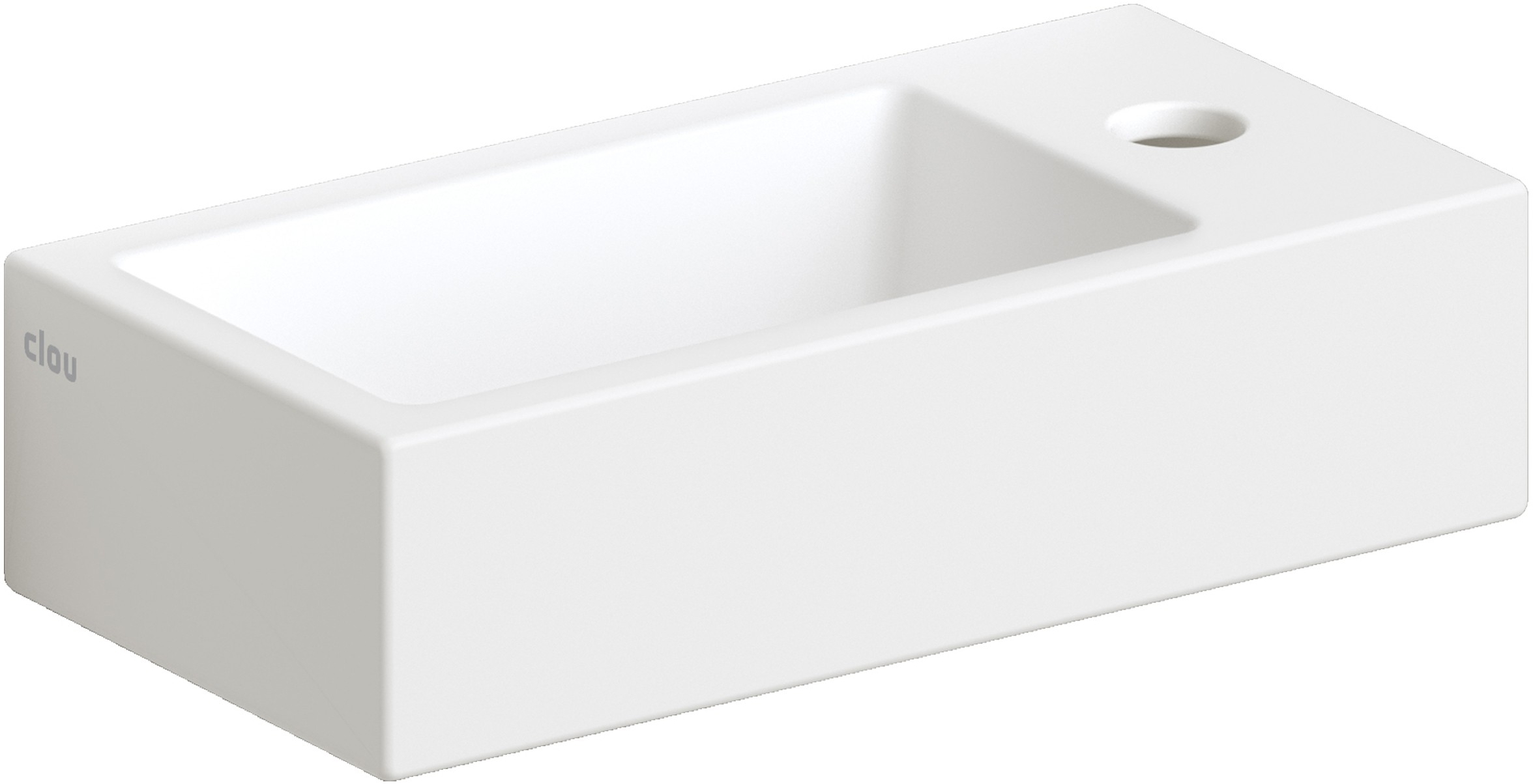 Clou Flush Waschbecken 36x18 cm rechteckig Klassisch-Aufsatzwaschbecken weiß matte CL/03.02030