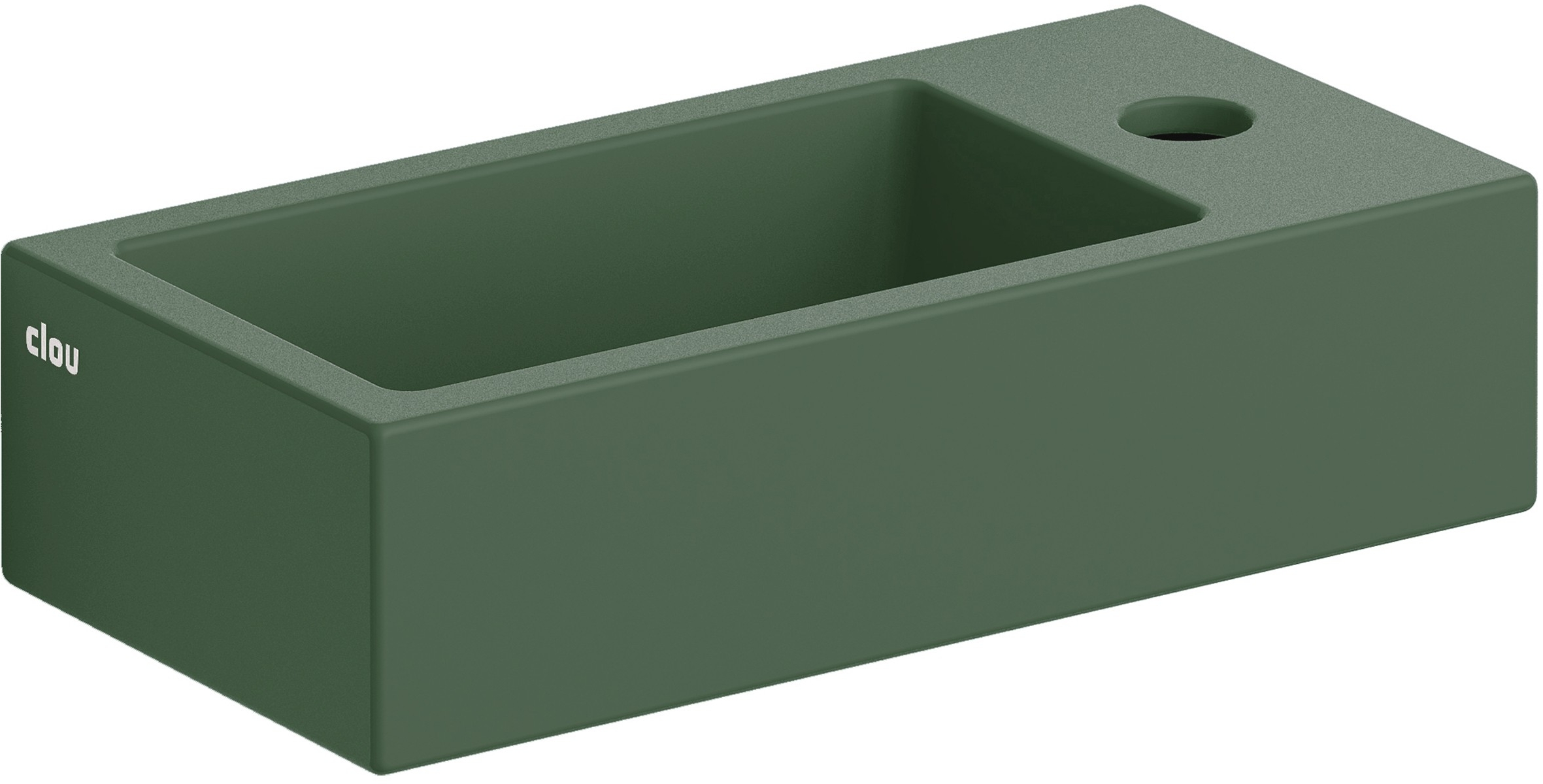 Clou Flush Waschbecken 36x18 cm rechteckig Klassisch-Aufsatzwaschbecken grün matte CL/03.42030
