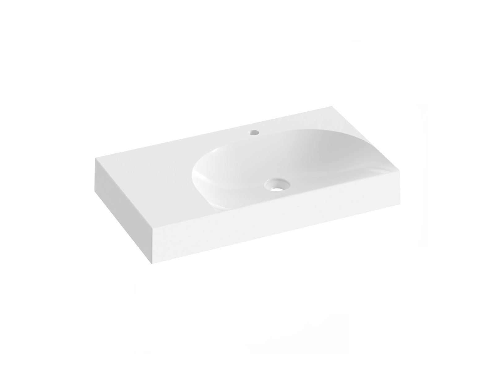 Ravak Lite Waschbecken 80x45 cm rechteckig Möbel weiß glanz XJXL1280001