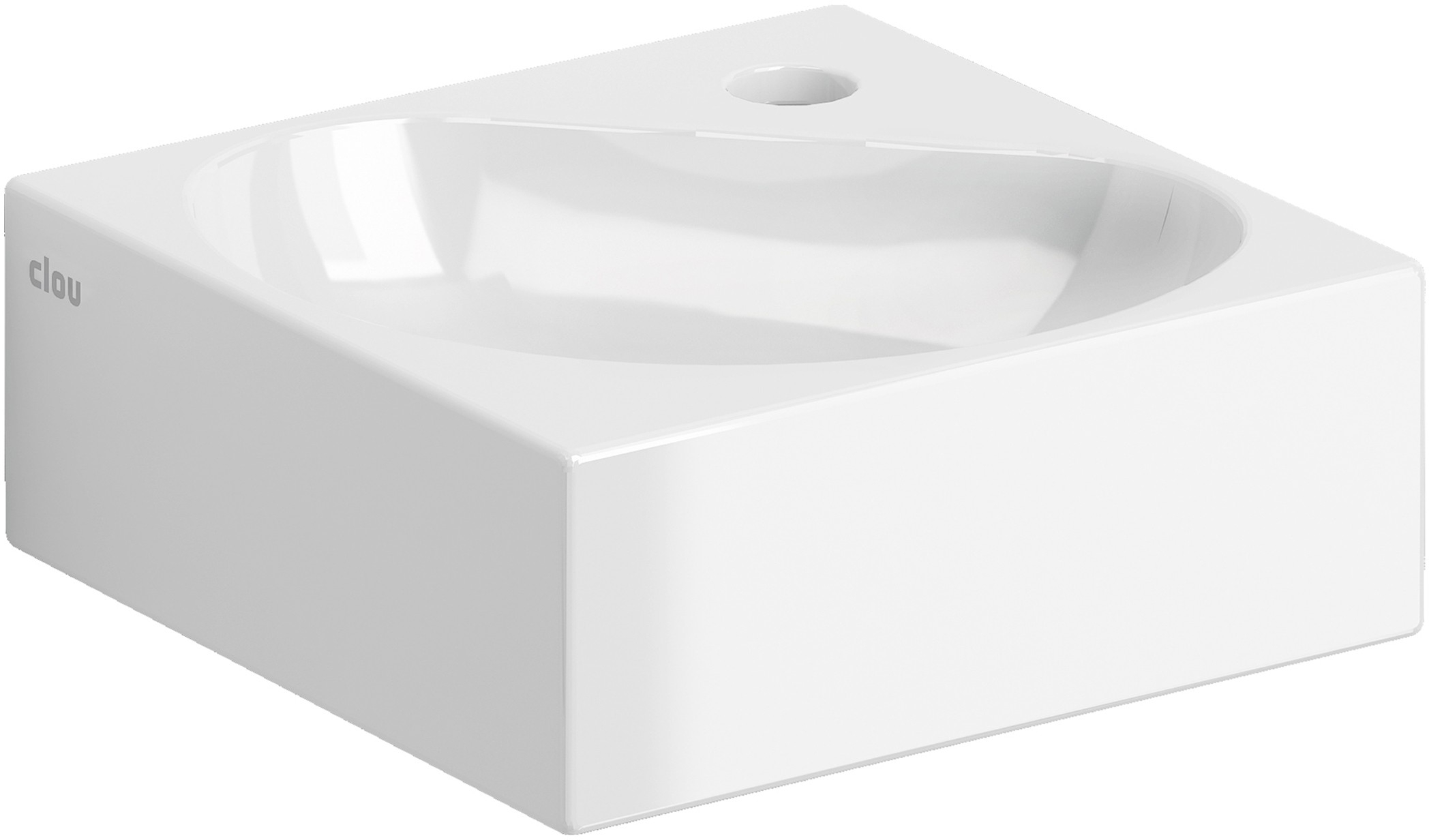 Clou Flush Waschbecken 27x27 cm quadratisch Klassisch-Aufsatzwaschbecken weiß glanz CL/03.03050