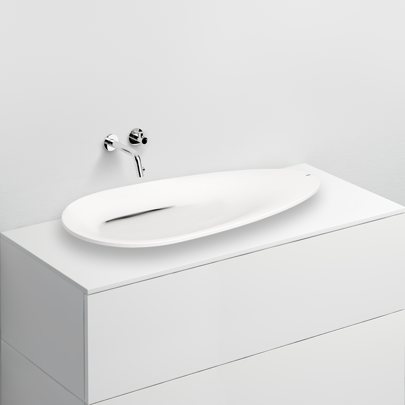 Clou First Waschbecken 84x38 cm oval Aufsatzwaschbecken weiß matte CL/02.27011