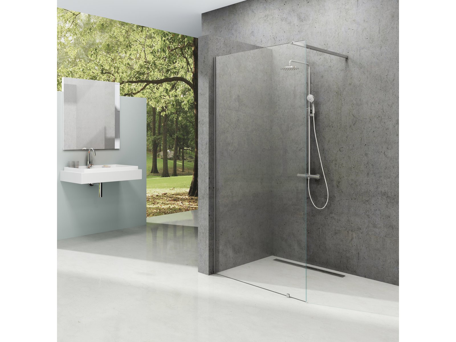 Ravak Walk-In Wall Walk-In Duschwand 60 cm aluminium Glanz/durchsichtiges Glas GW9W00C0SZ1