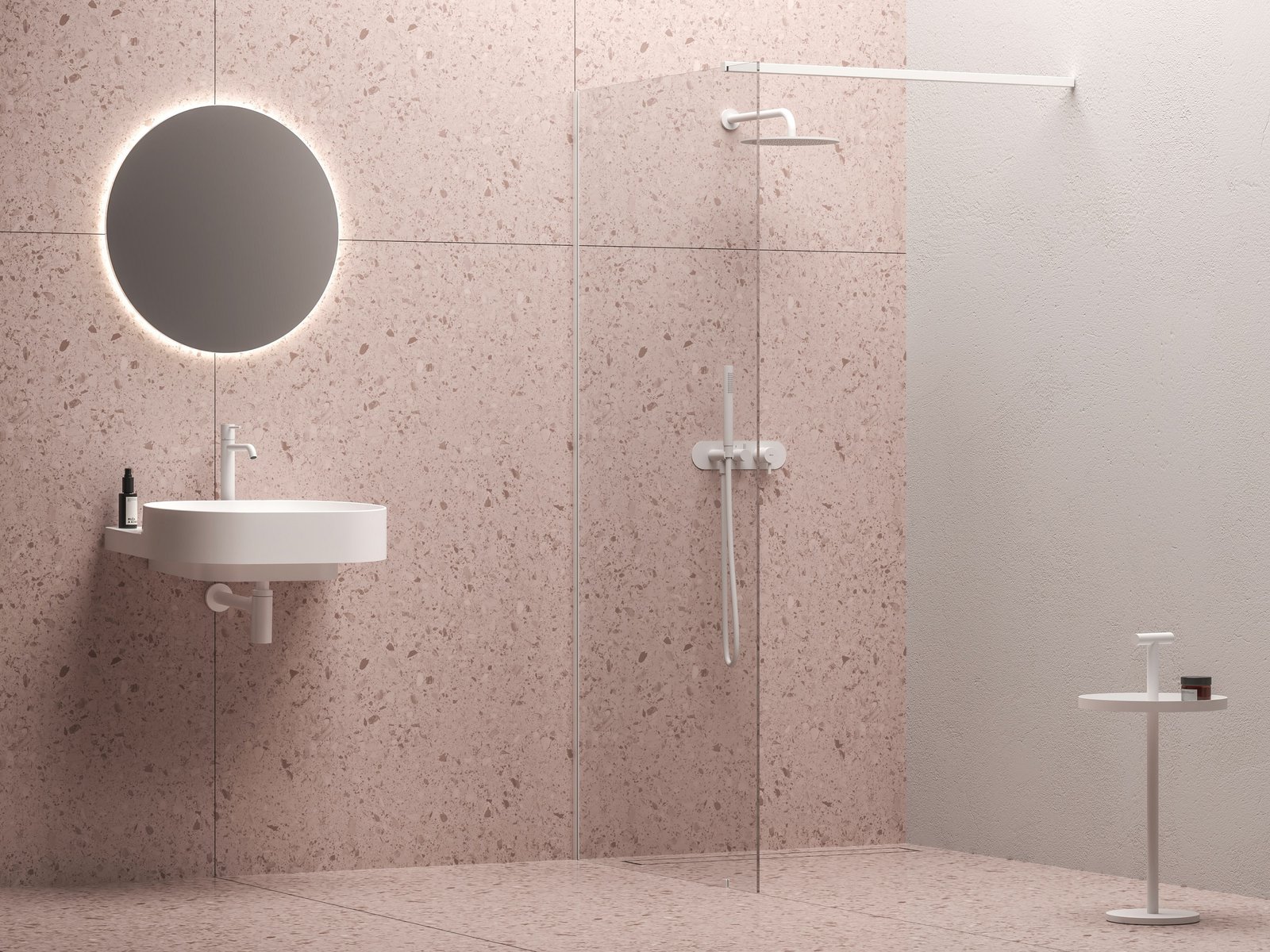 Ravak Walk-In Wall Walk-In Duschwand 70 cm weiß Matte/durchsichtiges Glas GW9W10E0SZ1