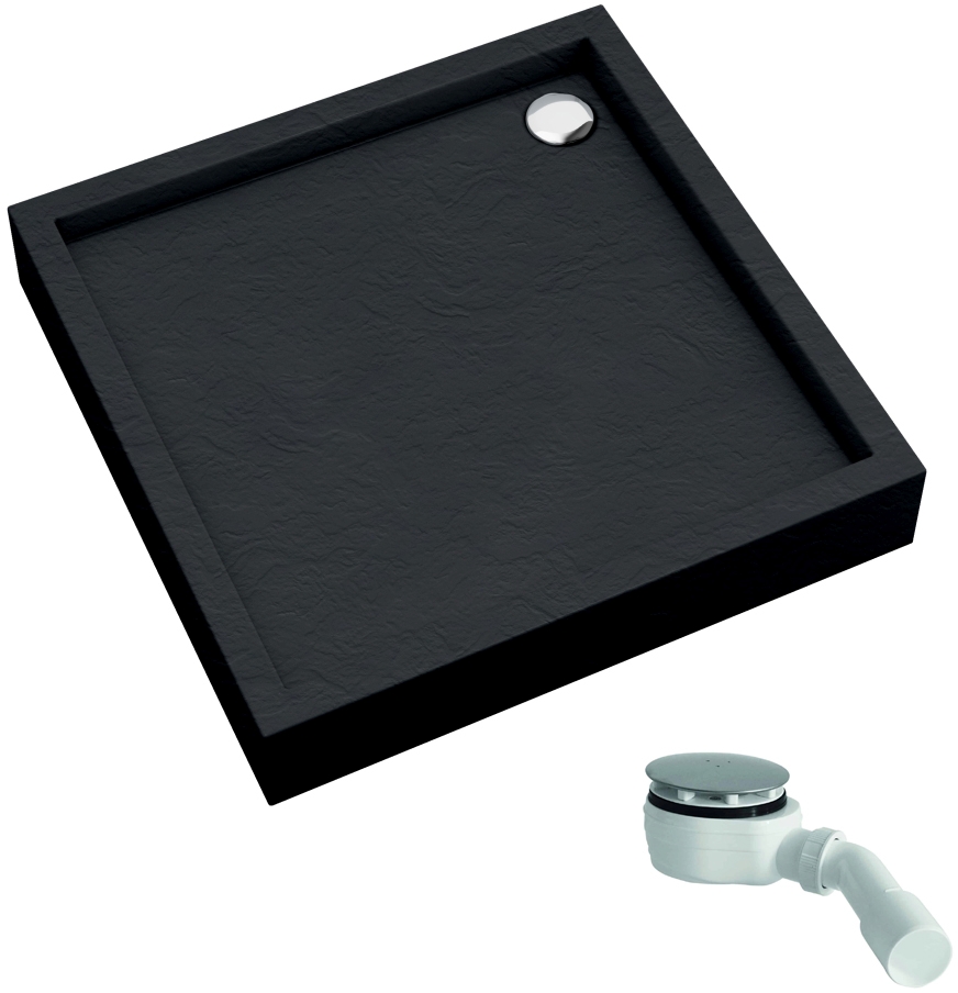 Schedline Favory Plus Black Stone Piatto doccia quadrato con sifone 90x90 cm schwarz 3ST.F1K-9090/C/ST