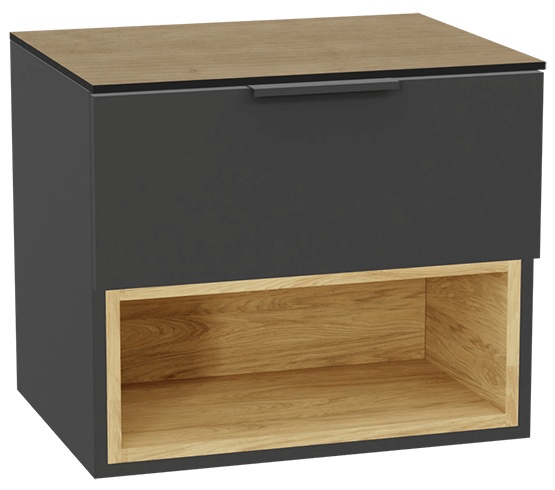Set Waschtischunterschrank Korpus Excellent Tuto 2.0 MLEX.2171.600.GRBL, Waschtischplatte Excellent Tuto 2.0 MLEX.2116.600.BL, MLEX.2151.600.02.GR