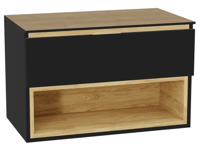 Set Waschtischunterschrank Korpus Excellent Tuto 2.0 MLEX.2171.800.BKBL, Waschtischplatte Excellent Tuto 2.0 MLEX.2116.800.BL, MLEX.2151.800.01.BK