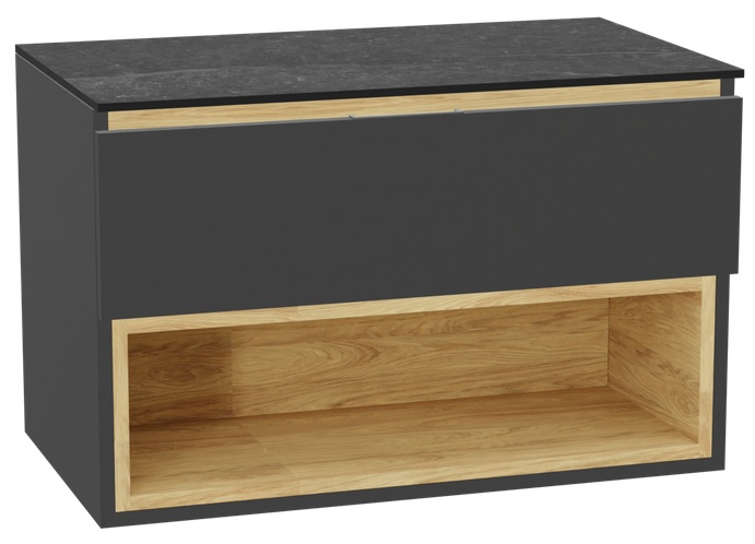 Set Waschtischunterschrank Korpus Excellent Tuto 2.0 MLEX.2171.800.GRBL, Waschtischplatte Excellent Tuto 2.0 MLEX.2116.800.MA, MLEX.2151.800.01.GR