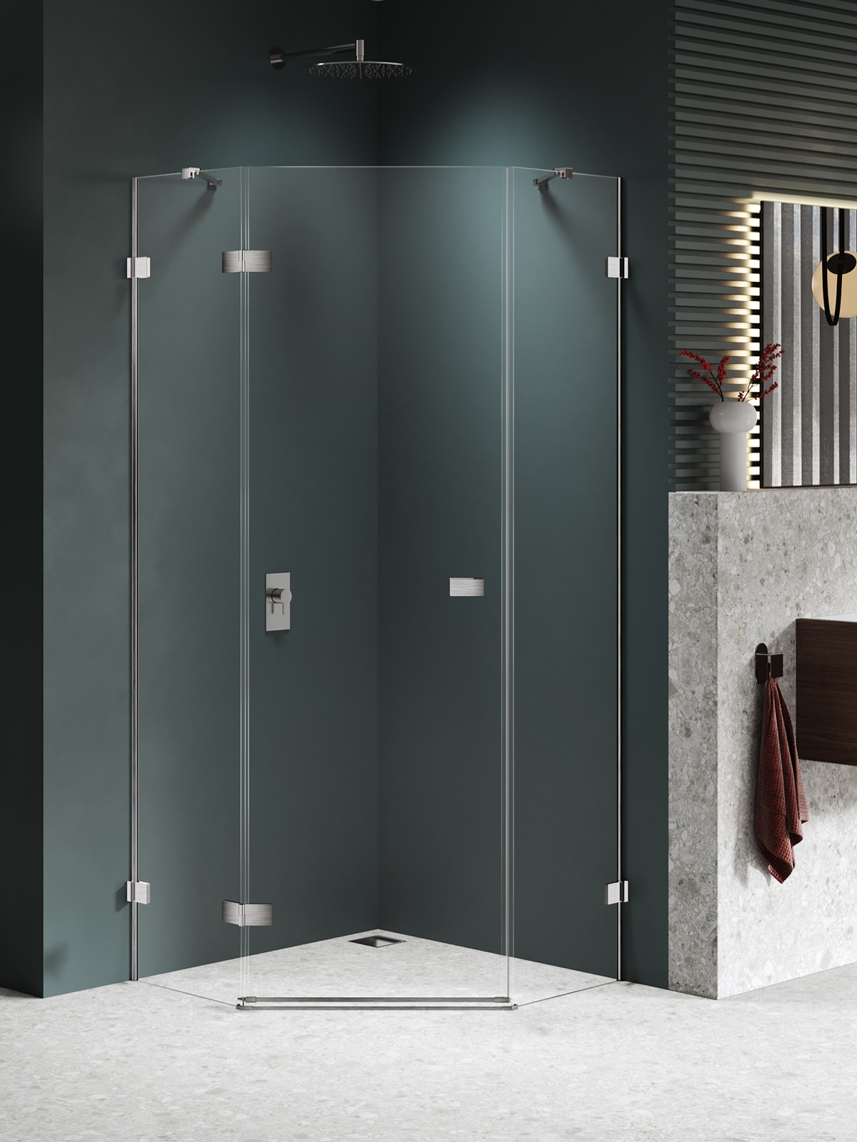 New Trendy Avexa Nickel Brushed Duschkabine 80x80 cm nickel gebürstet/durchsichtiges Glas EXK-8556