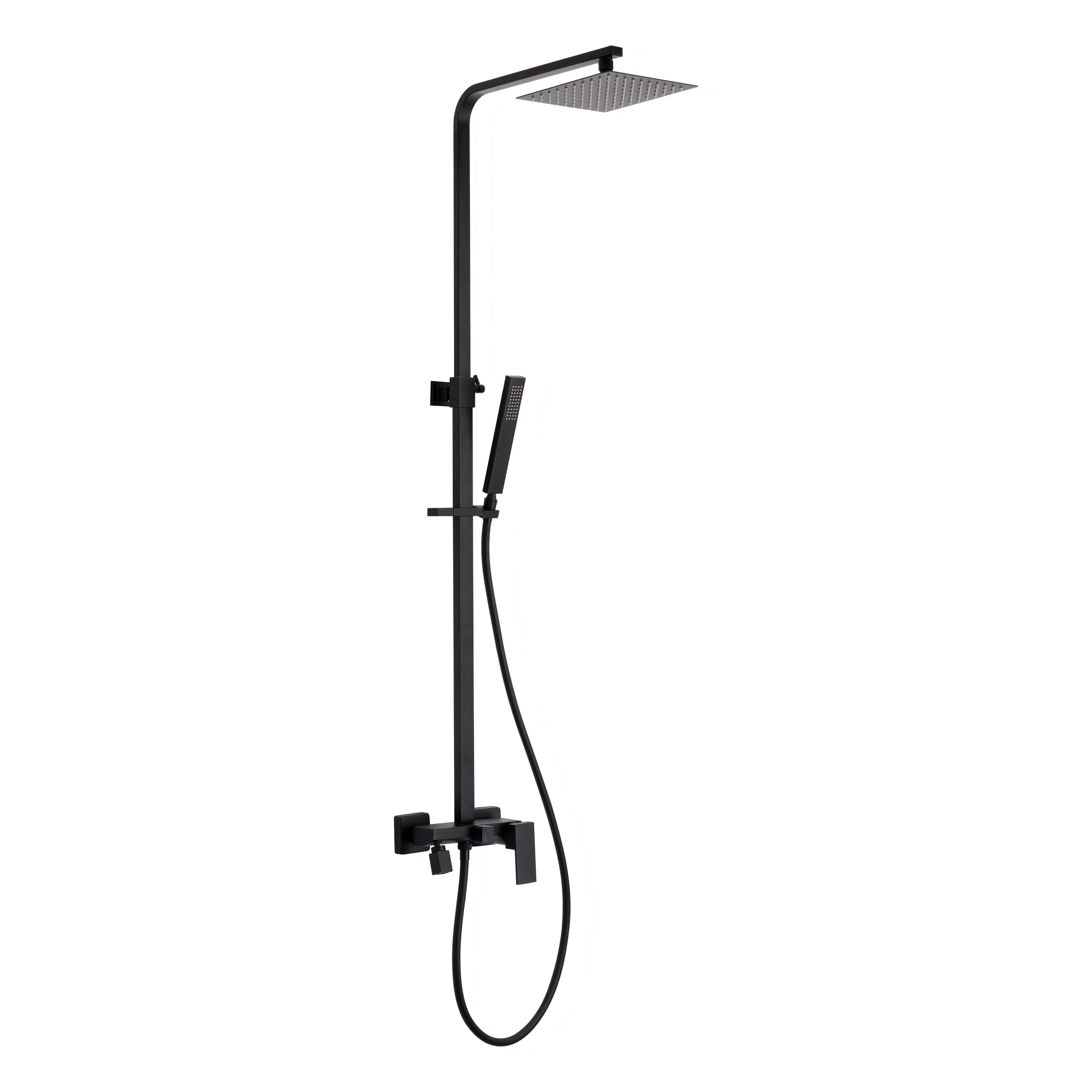 Invena Paros badewannen- und duschset Wand mit Regenbrause schwarz AU-33-B04