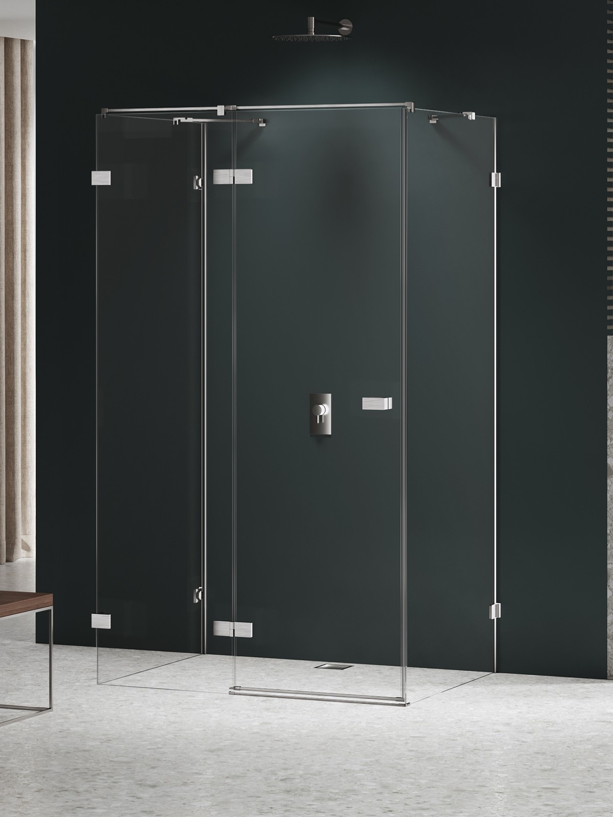 New Trendy Avexa Nickel Brushed Duschkabine 110x110 cm quadratisch nickel gebürstet/durchsichtiges Glas EXK-8586