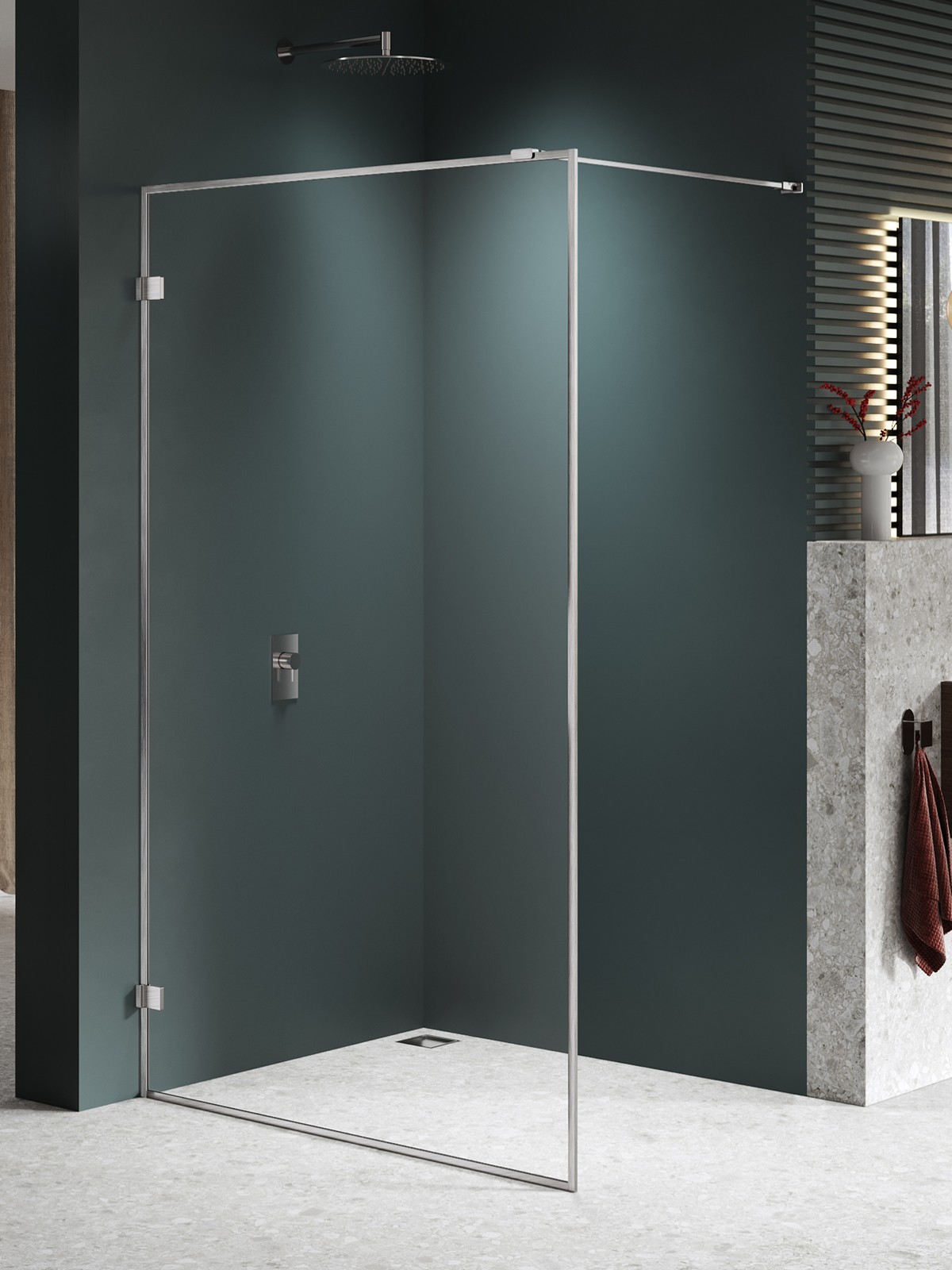 New Trendy Avexa Nickel Brushed Walk-In Duschwand 90 cm nickel gebürstet/durchsichtiges Glas EXK-8650
