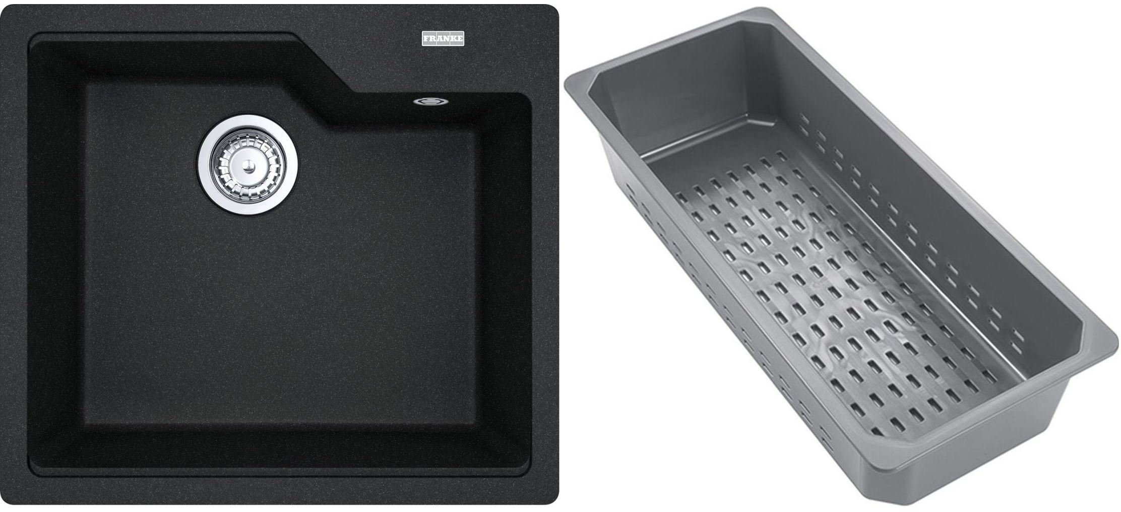 Franke Urban Granitspüle mit Abtropfeinsatz 56x50 cm schwarz 114.0741.981