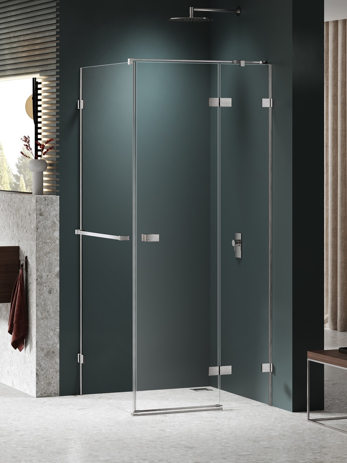 New Trendy Avexa Nickel Brushed Duschkabine 110x80 cm rechteckig nickel gebürstet/durchsichtiges Glas EXK-8705