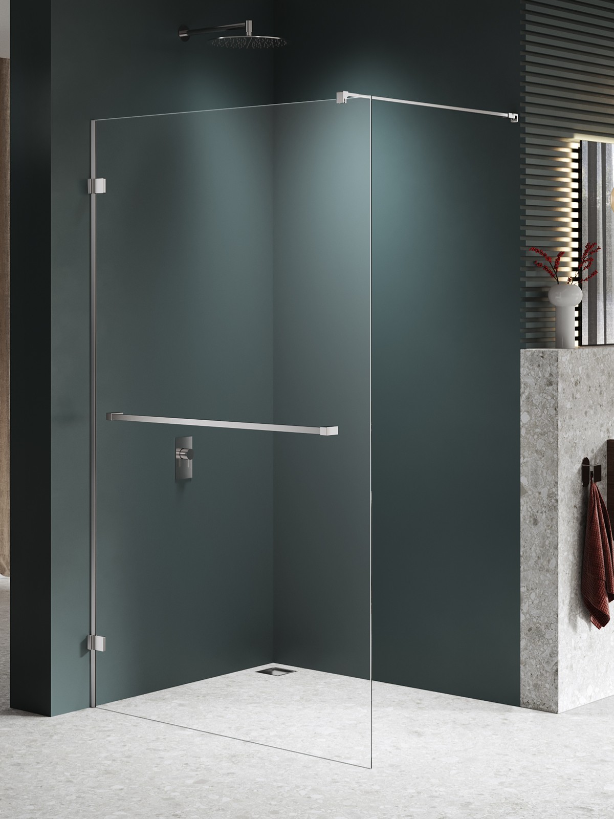 New Trendy Avexa Nickel Brushed Walk-In Duschwand 90 cm nickel gebürstet/durchsichtiges Glas EXK-8720