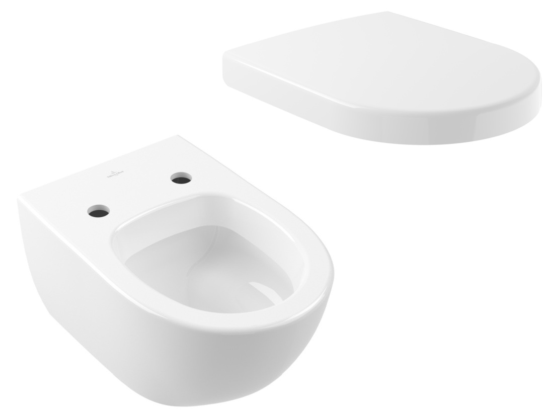 Zestaw Villeroy & Boch Subway 2.0 miska WC wisząca z deską wolnoopadającą Weiss Alpin (56001001, 9M68S101)