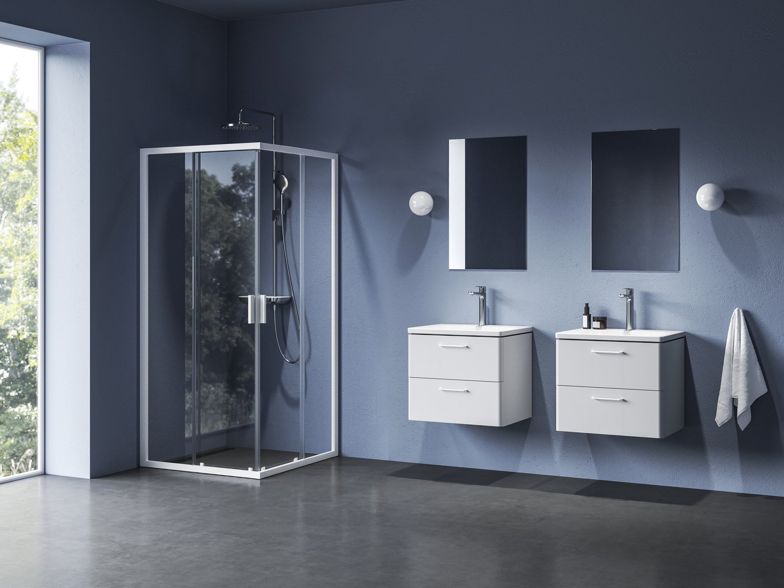 Ravak Blix II Duschkabine 90x90 cm quadratisch weiß Matte/durchsichtiges Glas 1LM70E00Z1