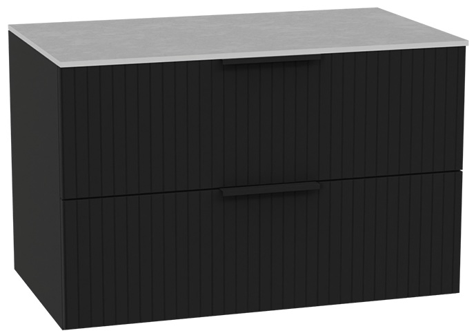 Set Waschtischunterschrank Korpus Excellent Tuto 2.0 MLEX.2172.800.BKBL, Waschtischplatte Excellent Tuto 2.0 MLEX.2116.800.SJ, MLEX.2151.800.03.BK