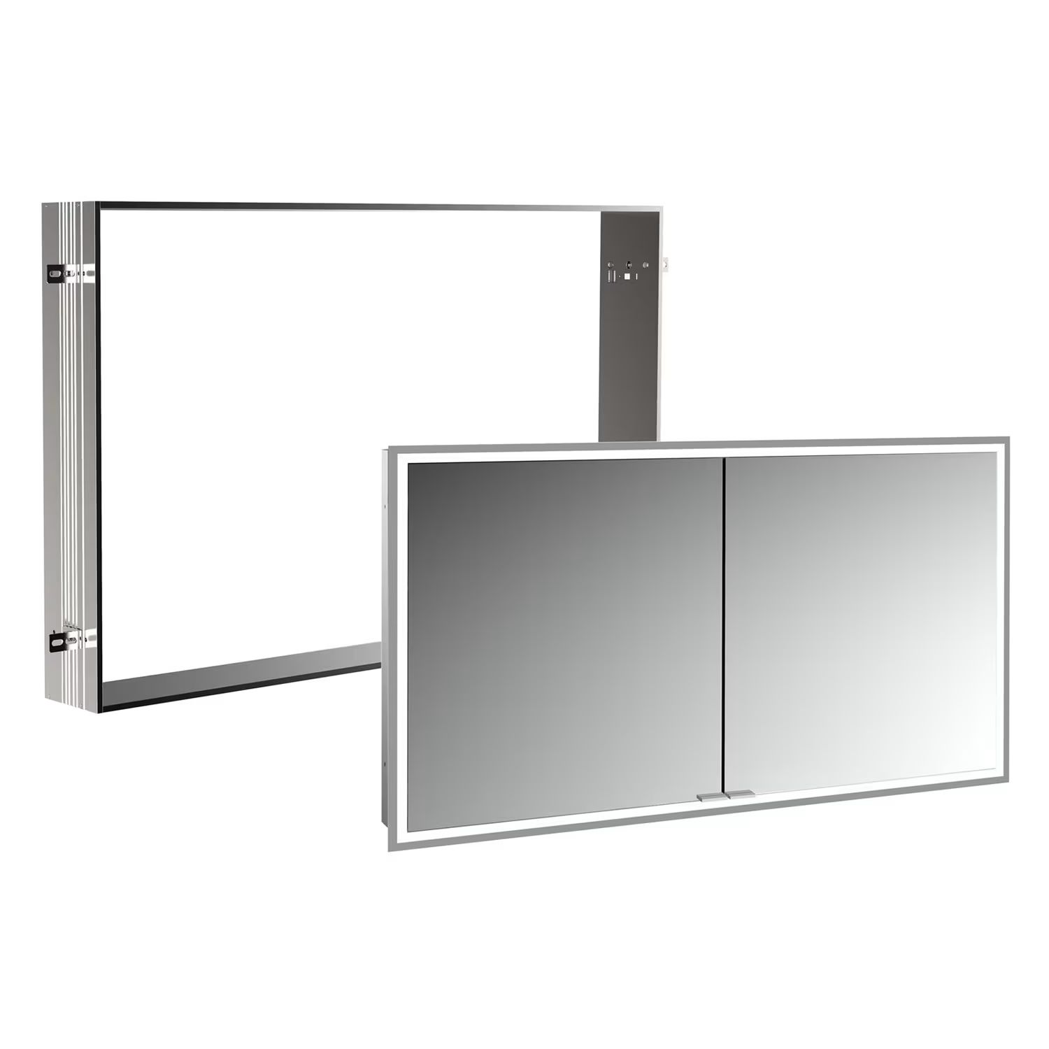 Set Badschrank Kronenbach Cube 2.0 KB100207CR, Unterputz-Montagerahmen für Spiegel Kronenbach Cube 2.0 NU1000032NU